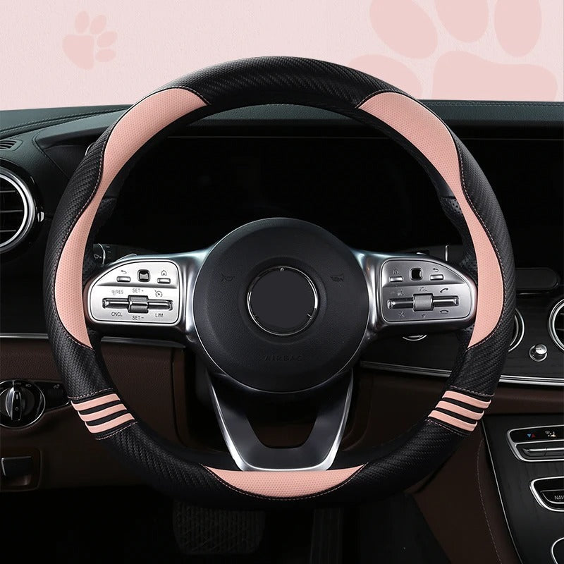Premium Nappa Leather Steering Wheel Cover – Anti-Slip Universal Fit for Cars, SUVs, Vans, and Trucks - Delicate Leather  