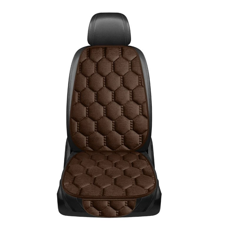 Winter Plush Car Seat Cushion – Thick Velvet Universal Seat Cover with Non-Slip Design - Delicate Leather