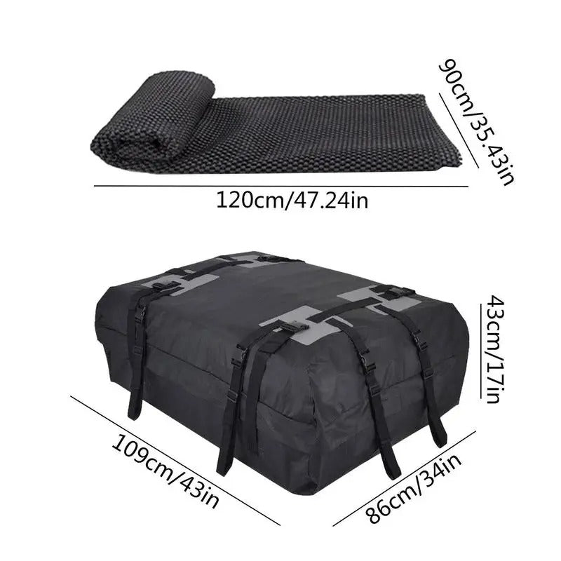 Car Roof Bag 600D Oxford Cloth Roof Rack Cargo Carrier