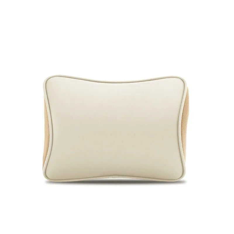 Premium Nappa Leather Car Neck Pillow & Lumbar Cushion – Breathable Universal Seat Accessories - Delicate Leather