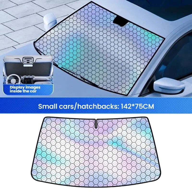5-Layer Windshield Sun Shade – Foldable UV Reflective Front Window Cover - Delicate Leather  