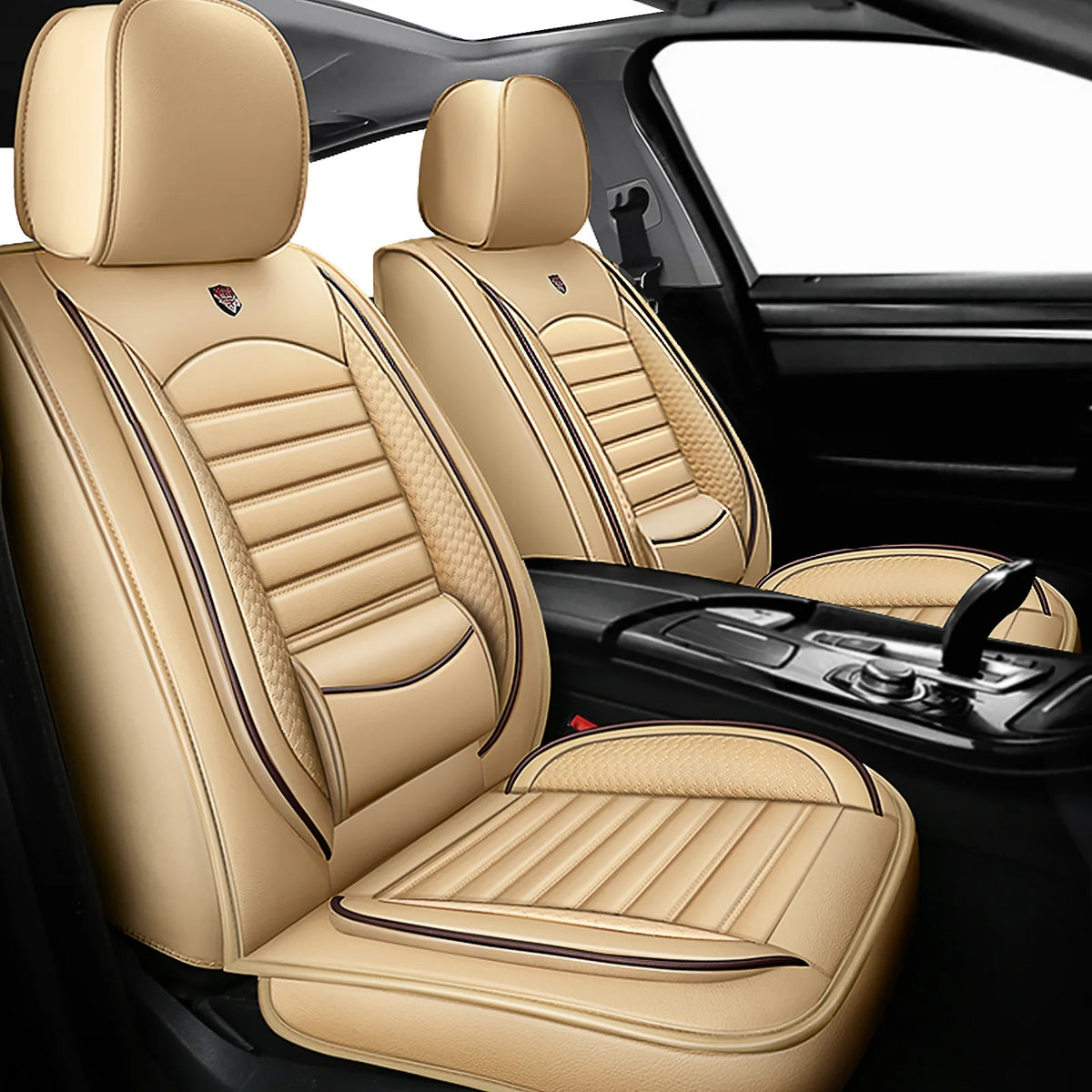 Universal PU Leather Car Seat Covers – Waterproof Breathable Front Seat Protectors - Delicate Leather