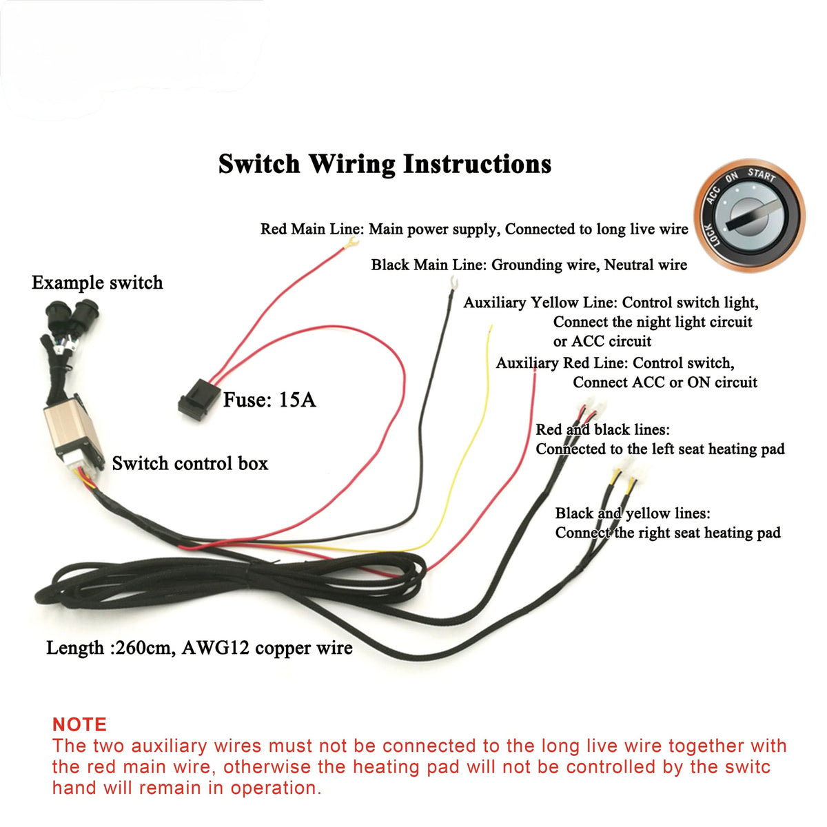 Built-In Car Seat Heater Kit for 2 Seats – Heating Pads with Control Switch Compatible with 2021 3 Series - Delicate Leather