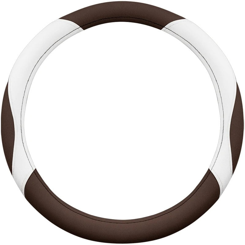 Full Linen Steering Wheel Cover – Universal O-Type Breathable Non-Slip All-Season Grip - Delicate Leather