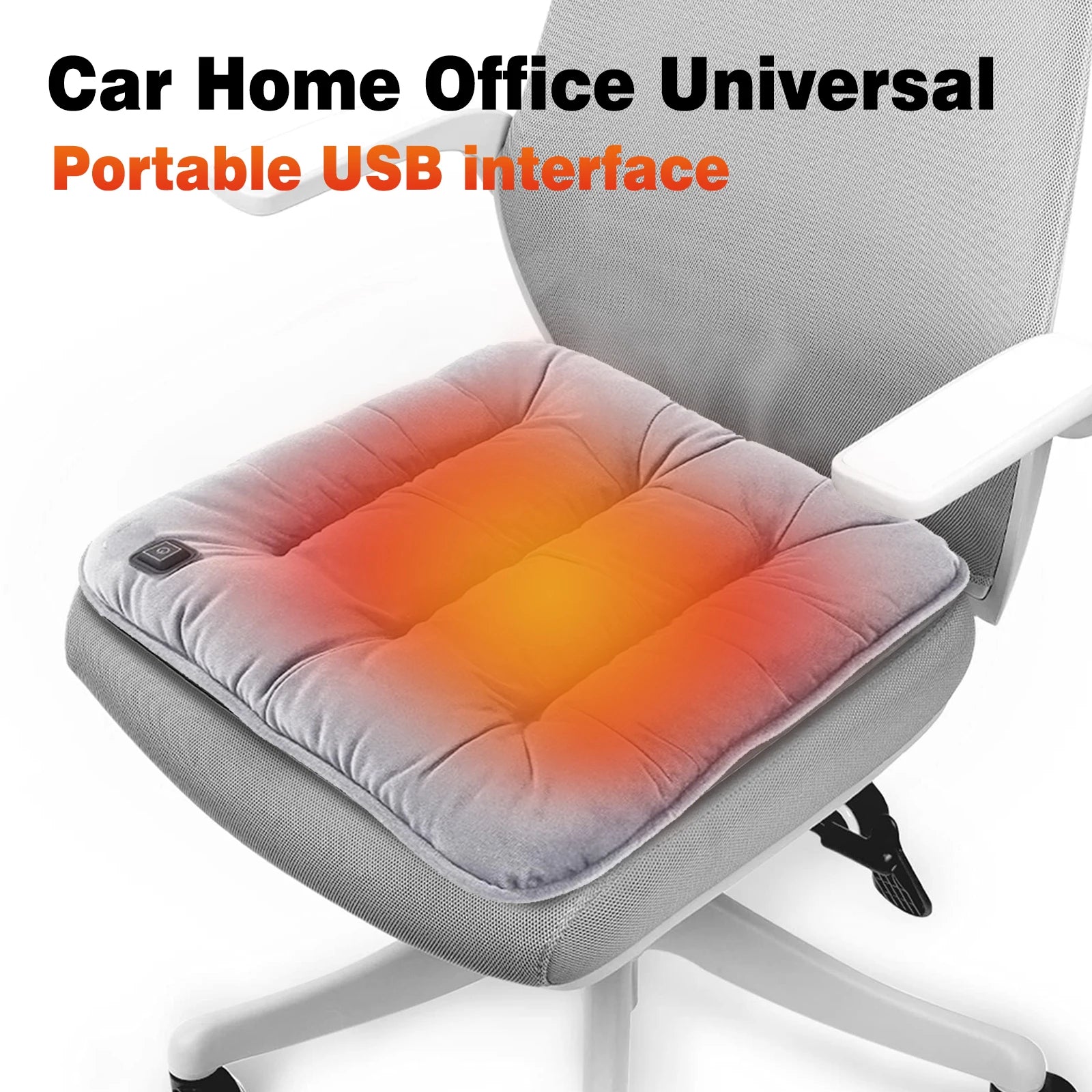 USB Car Heated Seat Cushion – Winter Car Electric Heating Pad, Portable Graphene Heated Seat Cover for Car, Office & Home - Delicate Leather  