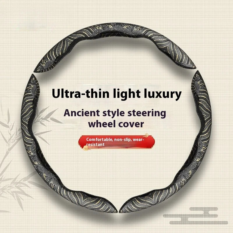 Universal Car Steering Wheel Decorative Cover Card Style Car Accessories Anti Slip Wear-Resistant Car Steering Wheel Cover - Delicate Leather  