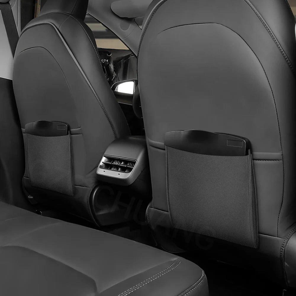 Car Back Seat Hanging Trash Bag – Portable Garbage Storage Pocket for Vehicle Interior Organization - Delicate Leather  