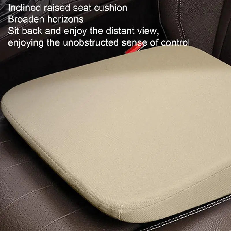 Wedge Car Seat Cushion – Sloped Booster Seat Pad with Non-Slip Base for Vehicle Seats - Delicate Leather  