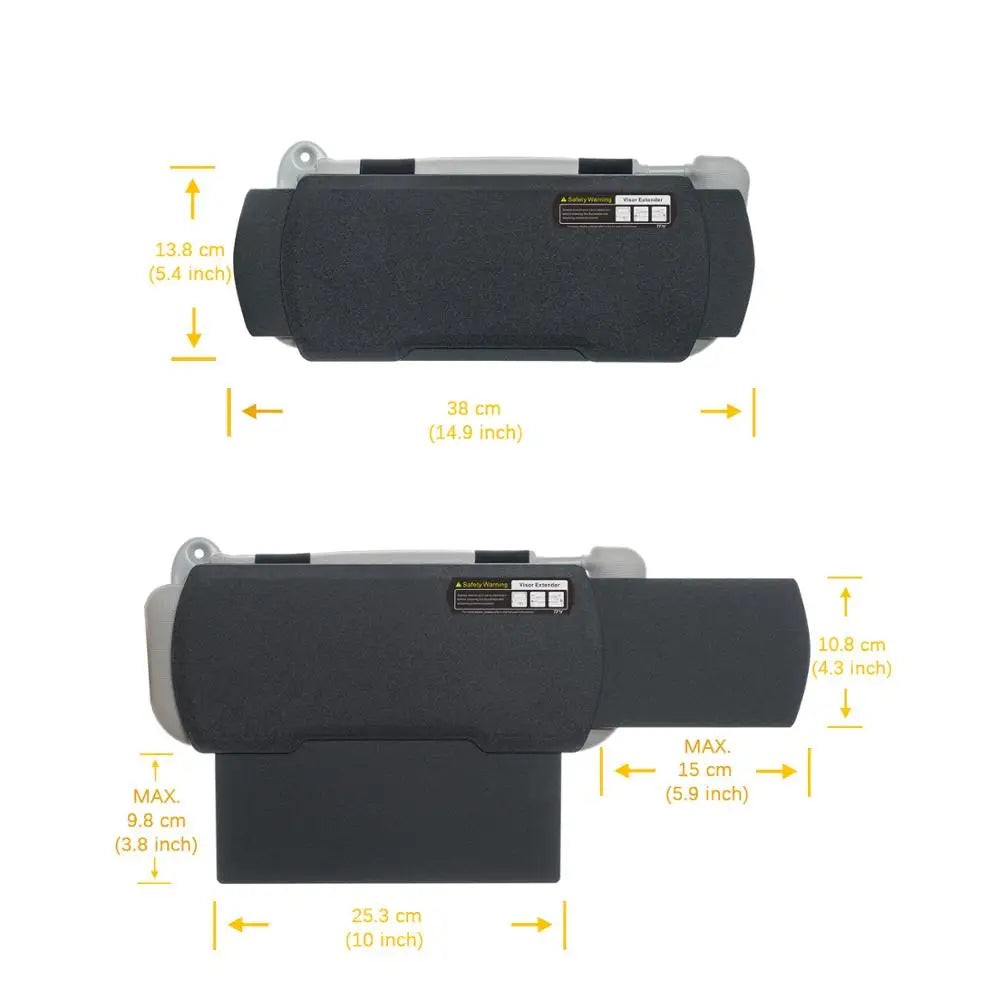 Car Sun Visor Extender – Adjustable Windshield and Side Window Sunshade Panel, Universal Fit - Delicate Leather  