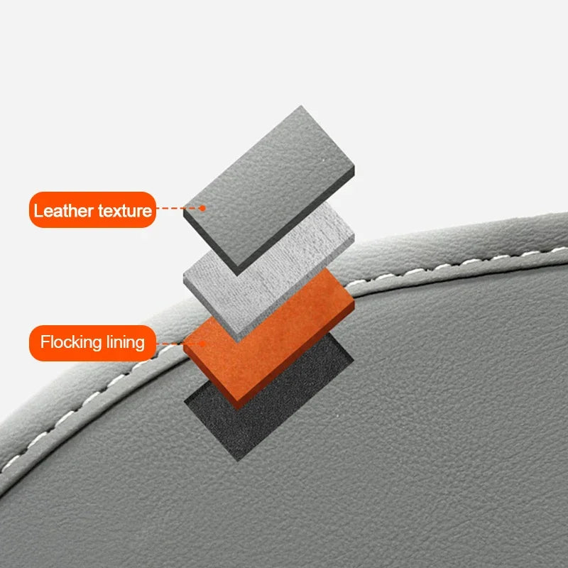 5-in-1 Car Armrest Storage Box – Center Console Extension Organizer with Tissue & Cup Holder - Delicate Leather  