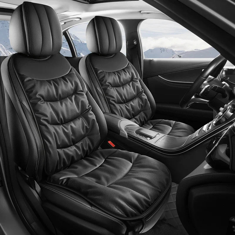 Luxury PU Leather Car Seat Cushion – Perforated Breathable Design, Cloud-Soft Comfort, Easy Installation, Universal Fit - Delicate Leather  