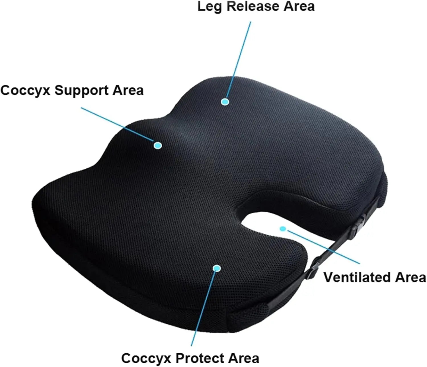 Gel Memory Foam Seat Cushion – U-Shaped Chair Cushion for Office & Car - Delicate Leather  