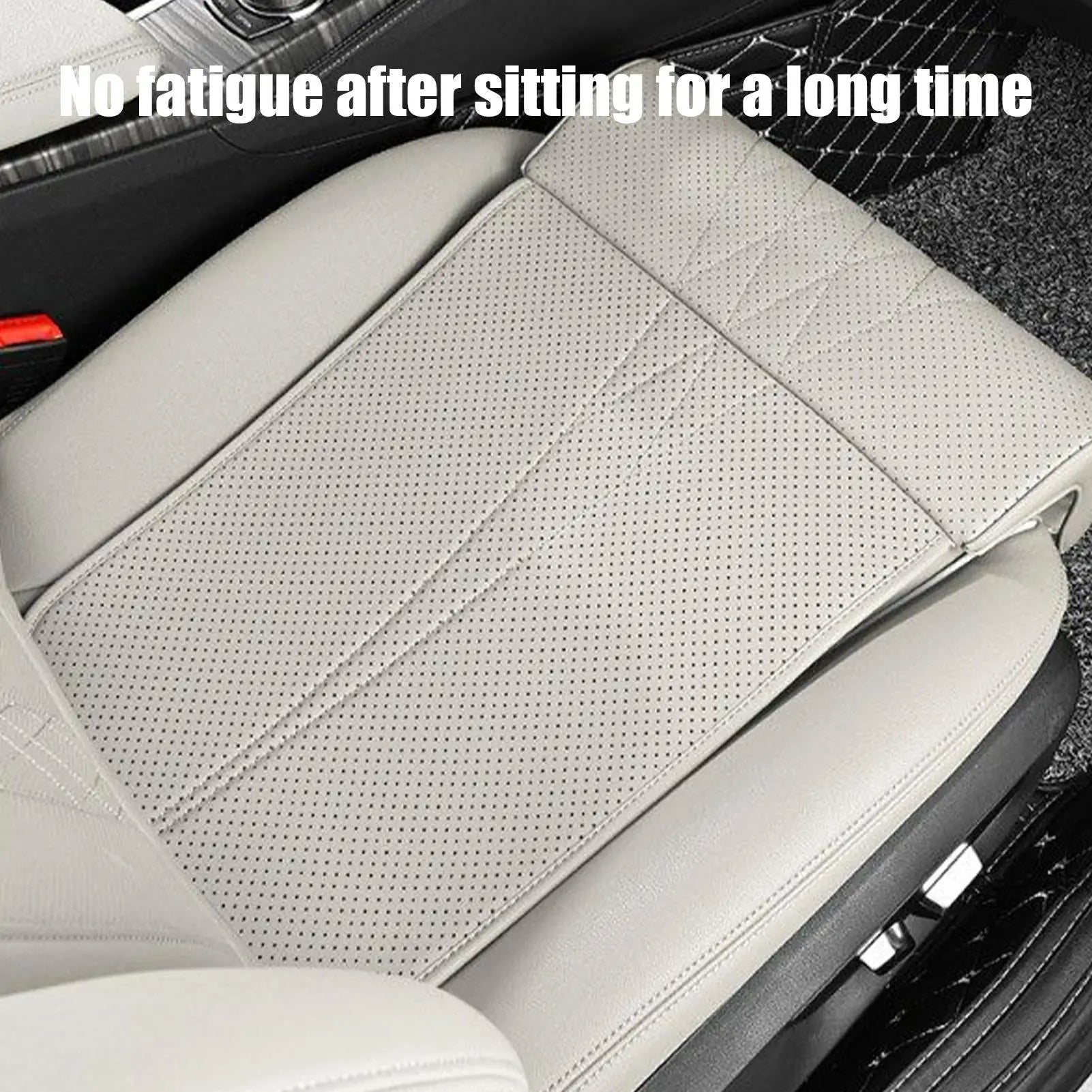 Driver Car Seat Extender - Leather Leg Support Cushion for Long Distance Driving - Memory Foam Knee Pad for Car, Truck, and Home Use - Delicate Leather  