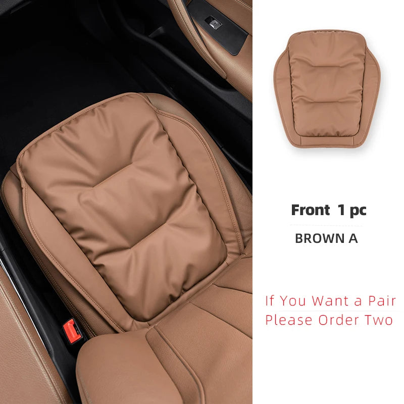 Universal Car Seat Cover Soft PU Nappa Leather, Anti-Skid, Protective Cushion and Back Pad for Automobile Interiors