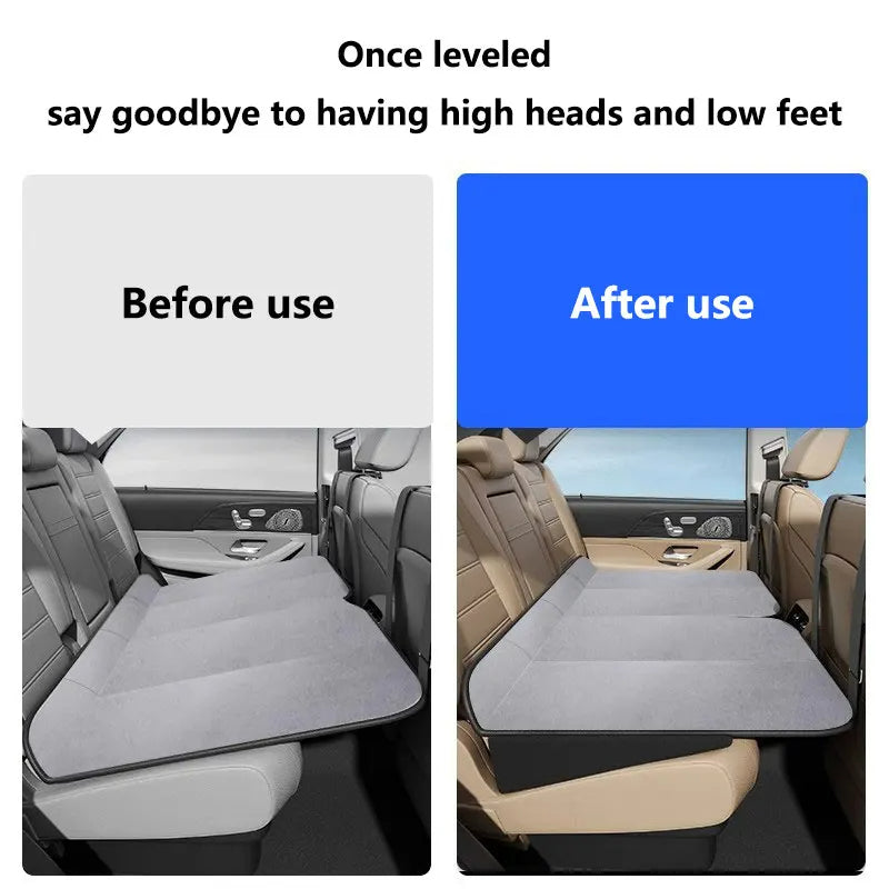 Car Seat Leveling Pad - Memory Foam Seat Cushion for Fatigue Relief and Height Increase - Rear Seat Flattening Pad - Delicate Leather  