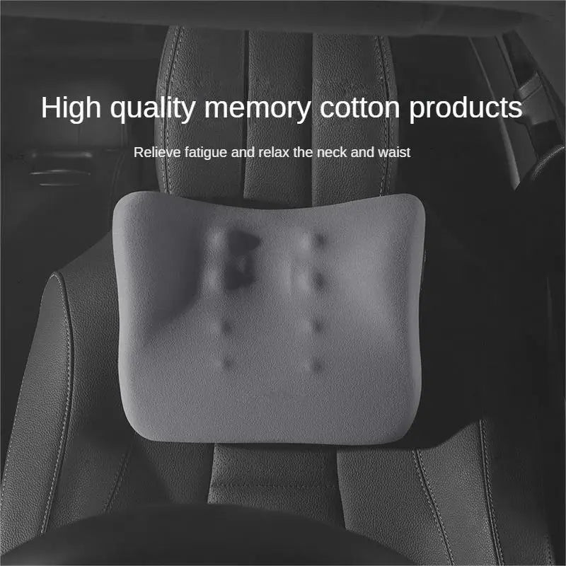 Ergonomic Memory Foam Neck Pillow – Universal Car Seat Head & Neck Support Cushion - Delicate Leather  
