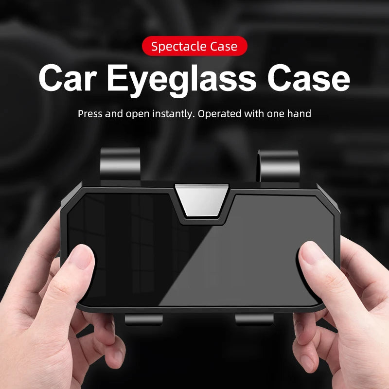 Car Sunglasses Holder – Multi-Function Glasses Case with Card & Ticket Storage - Delicate Leather  
