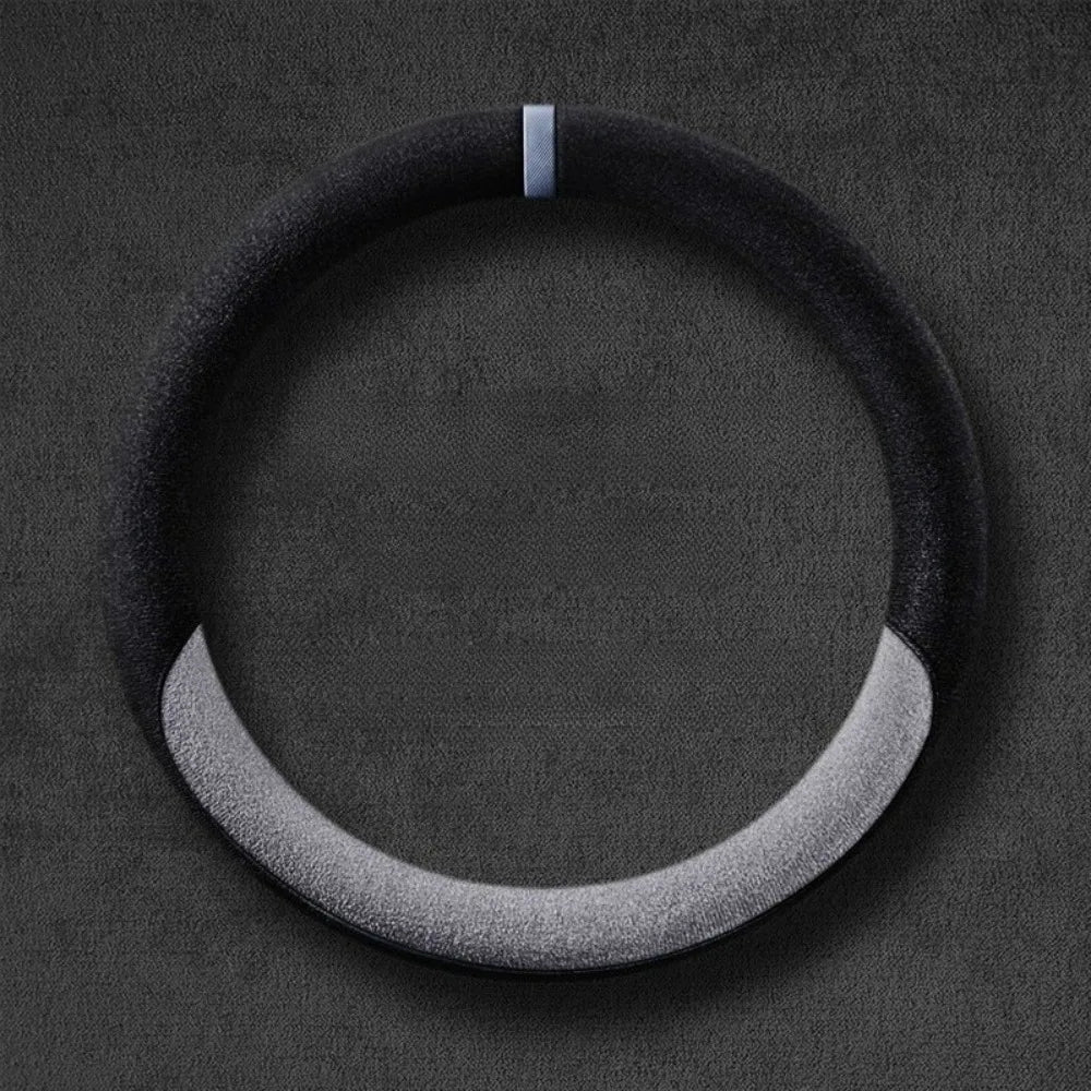 2PCS Suede Steering Wheel Cover – Non-Slip Breathable Comfort Grip, Universal Fit Interior Accessory - Delicate Leather  