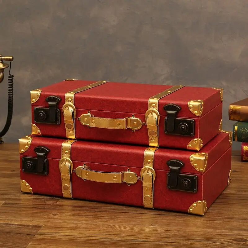 Customized Vintage Travel Suitcases Large Capacity Wooden Luggage, Clothes Storage Organizer Boxes, Decorative Props