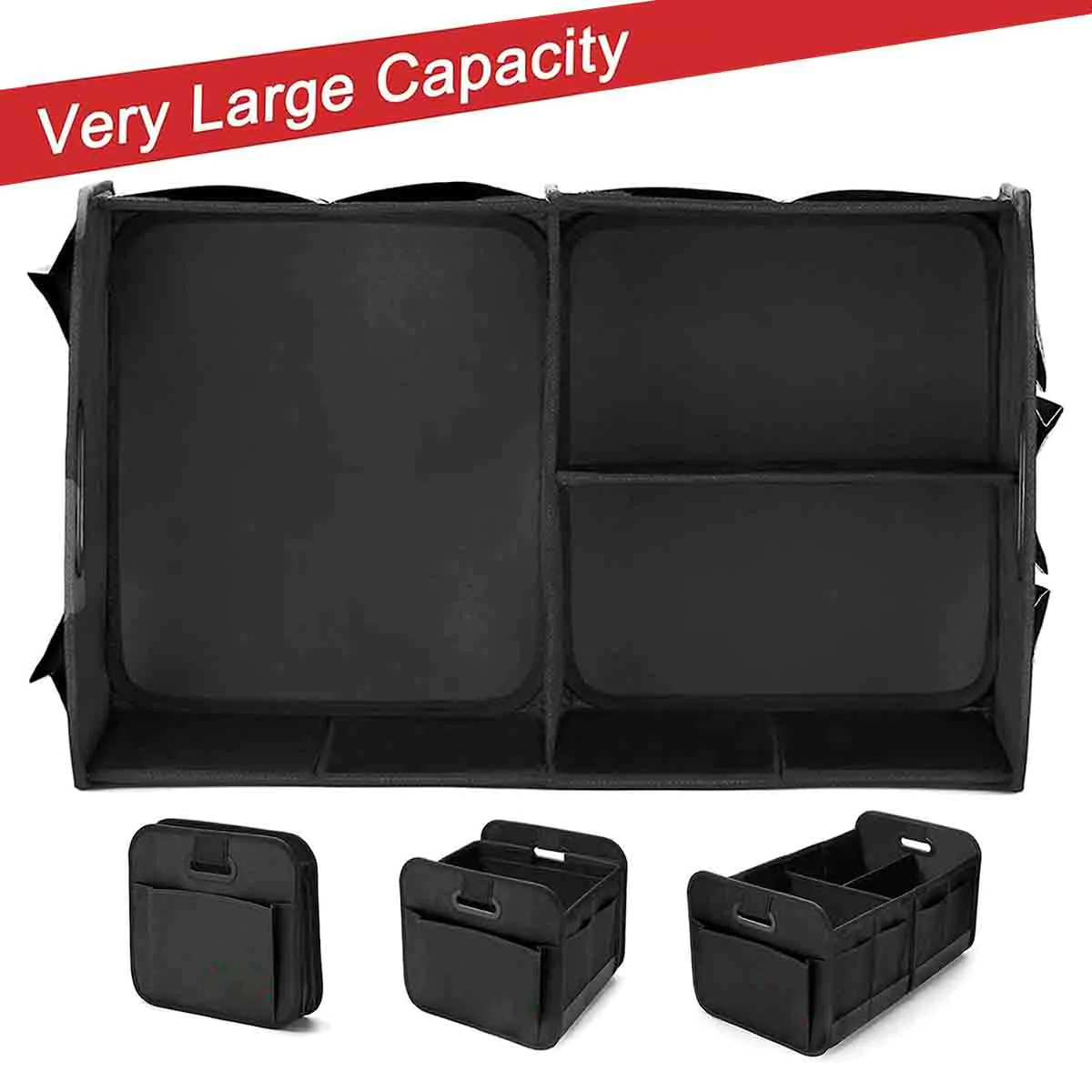 Car Trunk Organizer Storage, Custom-Fit For Car, Car Storage, Reinforced Handles, Collapsible Multi, Compartment Car Organizers, Foldable and Waterproof, 600D Oxford Polyester DLRA237