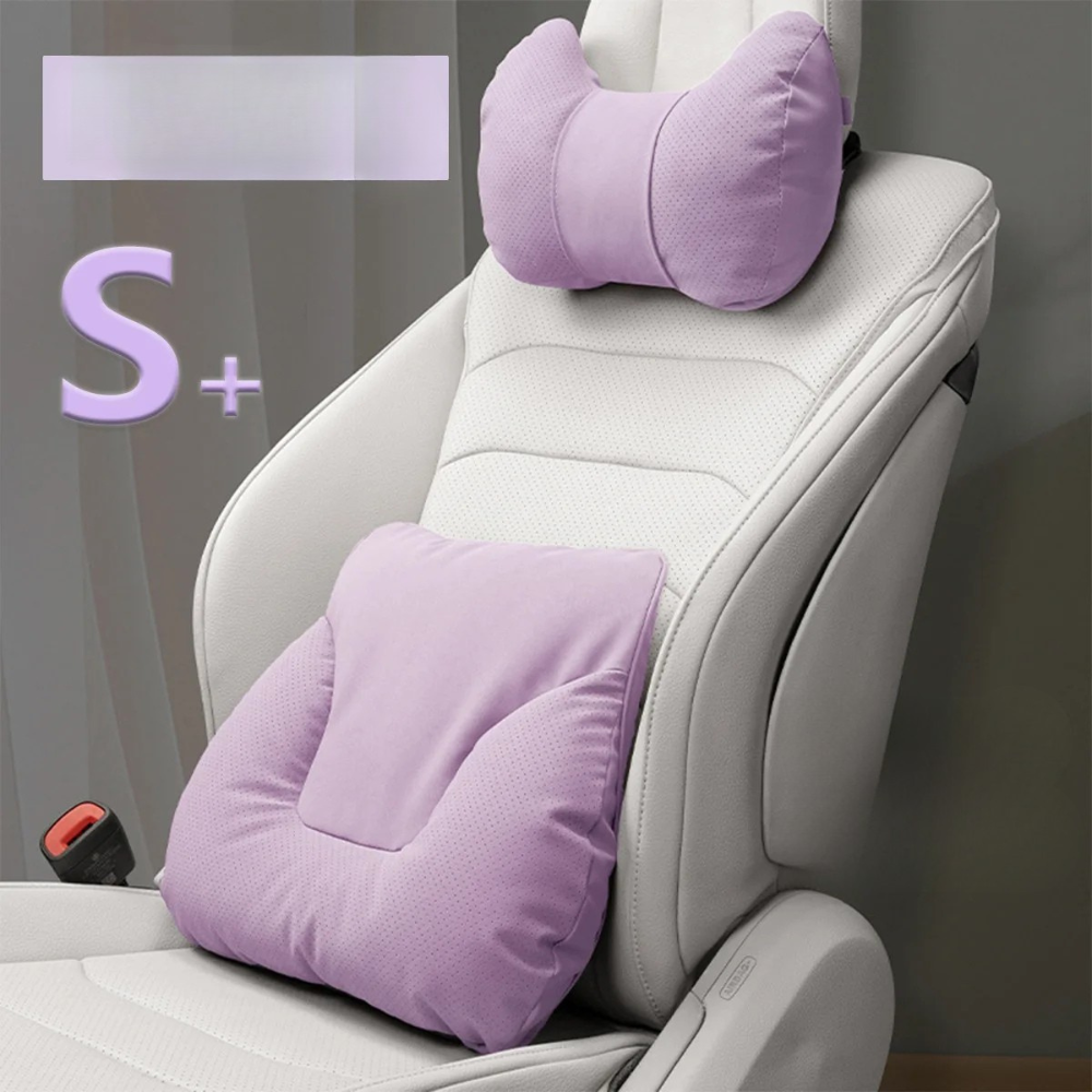 Universal Car Headrest Pillow – High-Quality Leather Cushion with Breathable Design, Neck and Lumbar Support Pillow - Delicate Leather  