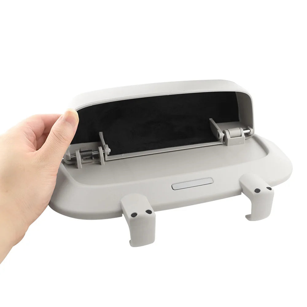Car Sunglasses Holder – Sun Visor Glasses Case Organizer Box with Card Storage - Delicate Leather  