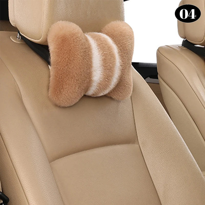 Universal Winter Faux Wool Car Seat Cover – Thickened Warm Plush Cushion, Soft Artificial Fur Interior Accessory - Delicate Leather  