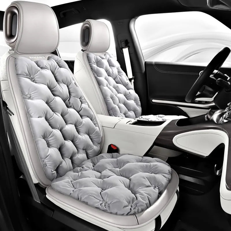 Premium Down Winter Car Seat Cushion – Thick Warm Padding, Universal Fit for Cars, SUVs, and Trucks - Delicate Leather  