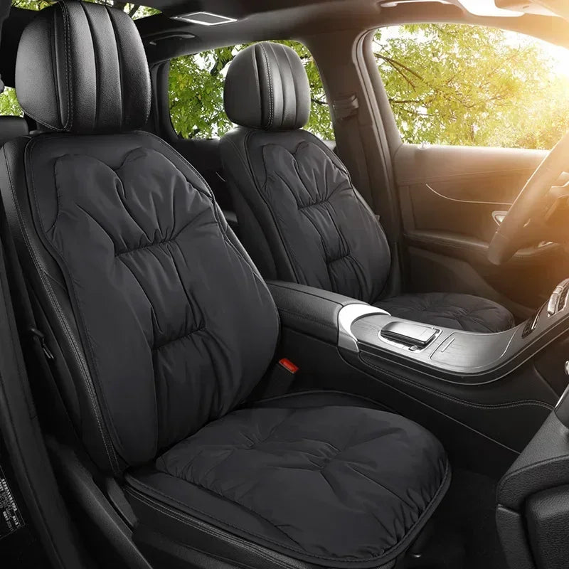 Universal Winter Down Car Seat Cover – Soft Breathable Warm Seat Cushion Protector for Cars and SUVs - Delicate Leather  