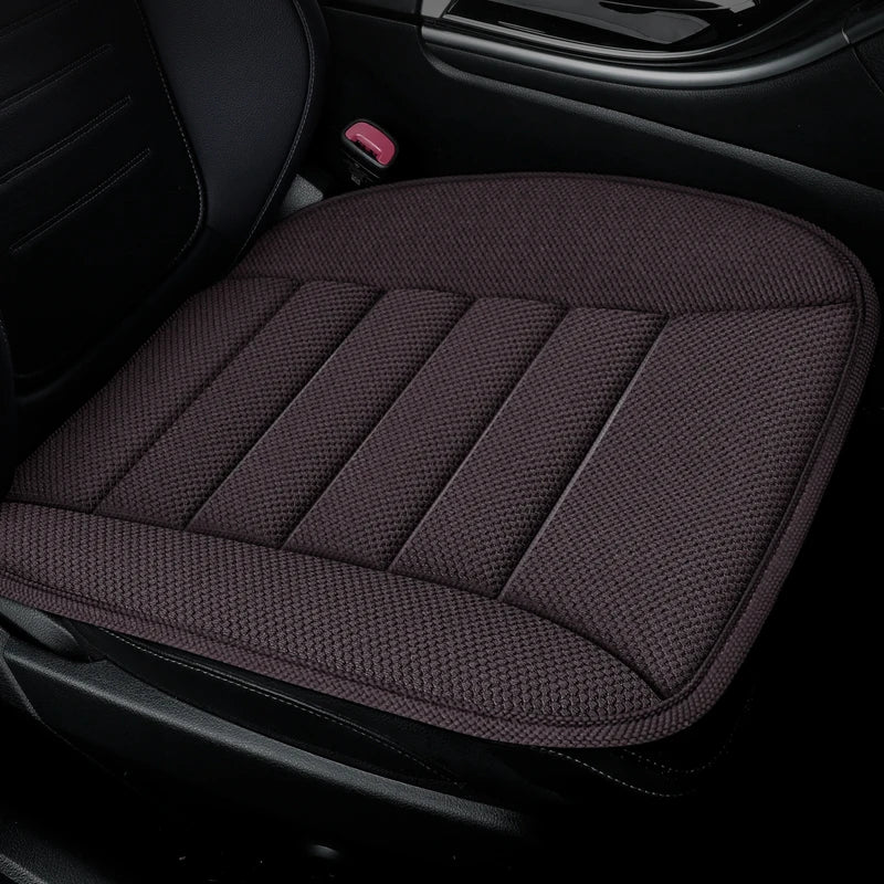 Linen Cotton Car Seat Cushion – Breathable Universal Seat Cover Pad for Vehicle Interiors - Delicate Leather  
