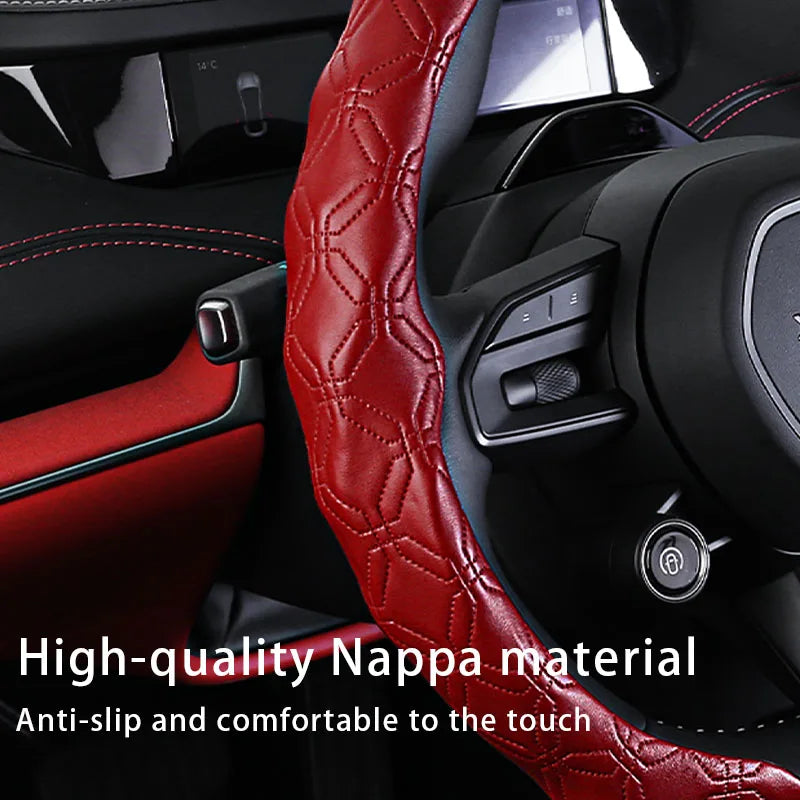 5D Diamond Steering Wheel Cover – Breathable Ultra-Thin Anti-Slip Universal Fit - Delicate Leather  