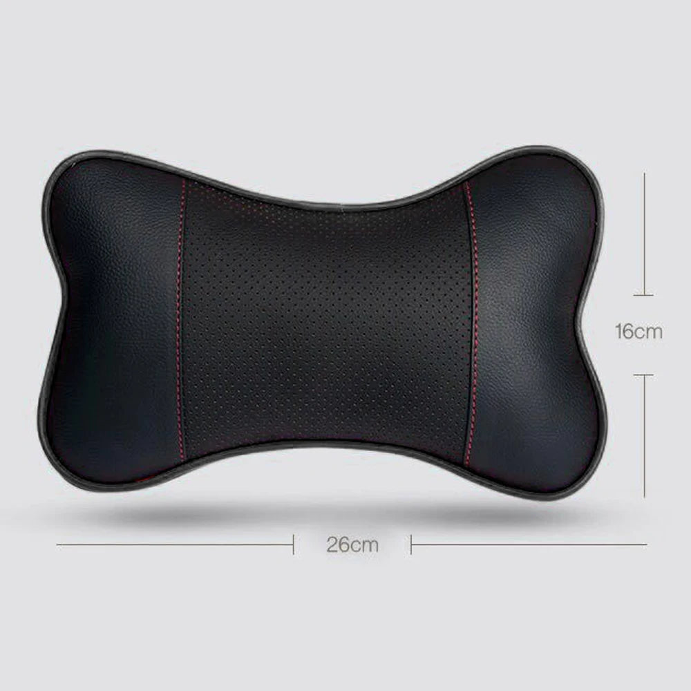 2PCS Leather Car Neck Pillows – Universal Seat Headrest Support Cushions - Delicate Leather  