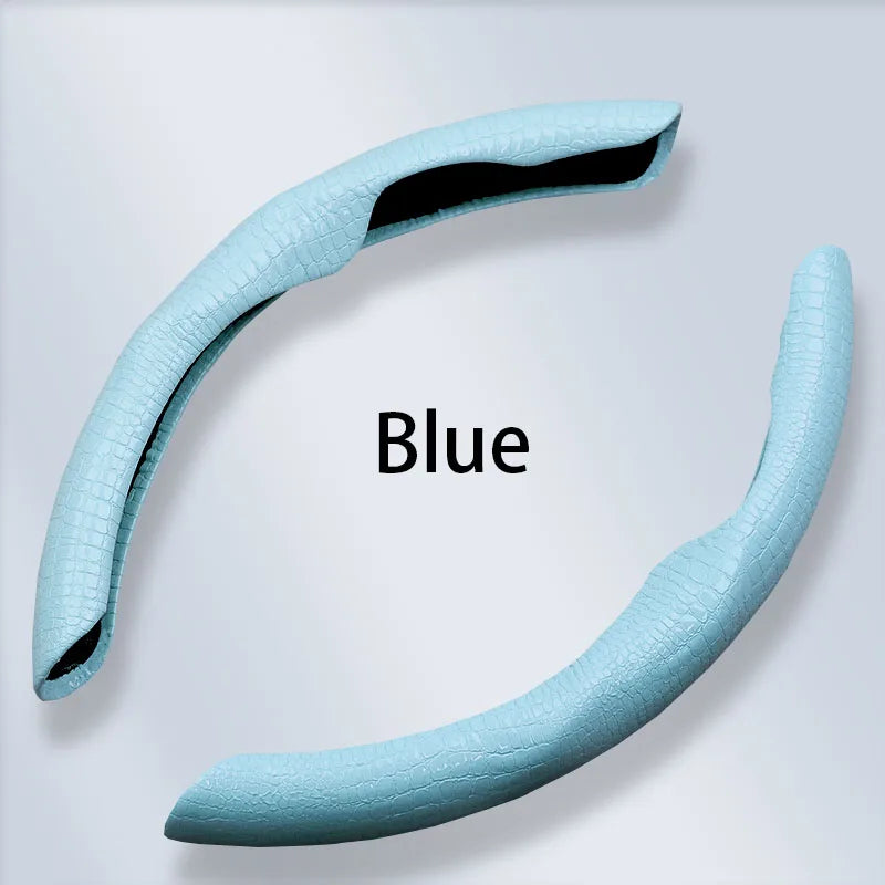 2PCS Steering Wheel Grip Covers – Colorful Ultra-Thin Anti-Slip Universal Set - Delicate Leather  