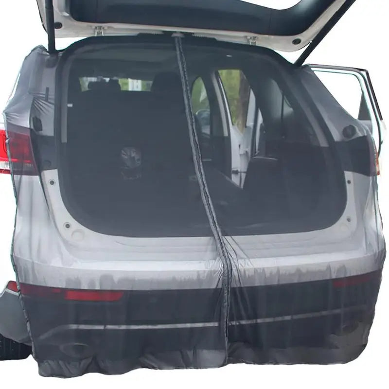 SUV Trunk Tailgate Mosquito Net Car Tailgate Sunshade With Two-way Zipper Breathable Insect-proof UV-proof SUV Trunk Curtain