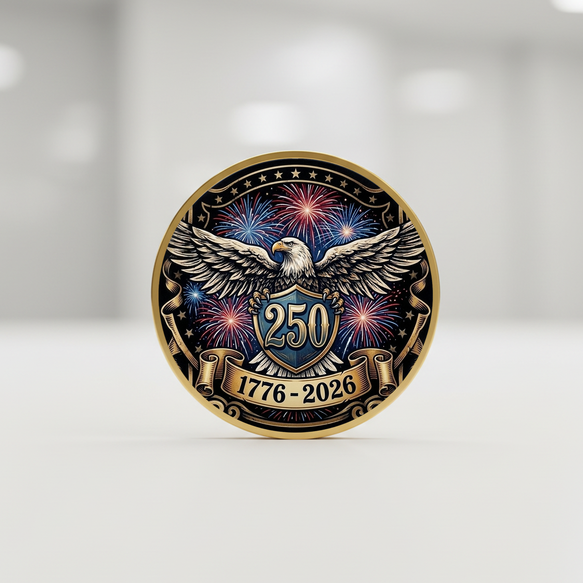 250th Anniversary of America 1776–2026 Commemorative Coin – Patriotic Souvenir Token 06 - Delicate Leather  