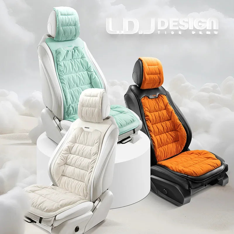 Universal Winter Down Car Seat Cover – Soft Breathable Warm Seat Cushion Protector for Car Interior - Delicate Leather  