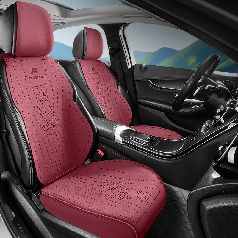 Premium Perforated Suede Car Seat Covers – Custom Fit, Full Wrapping, Multi-Model - Delicate Leather  