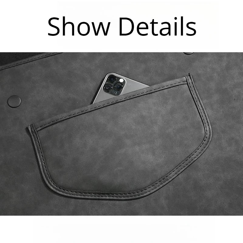 Universal Car Seat Back Protector with Storage Pocket – Half-Size Leather Anti-Kick Mat for Front Seats - Delicate Leather  