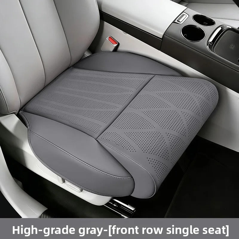 Extended Car Seat Cover with Footrest – Perforated Leather Memory Foam Seat Cushion - Delicate Leather