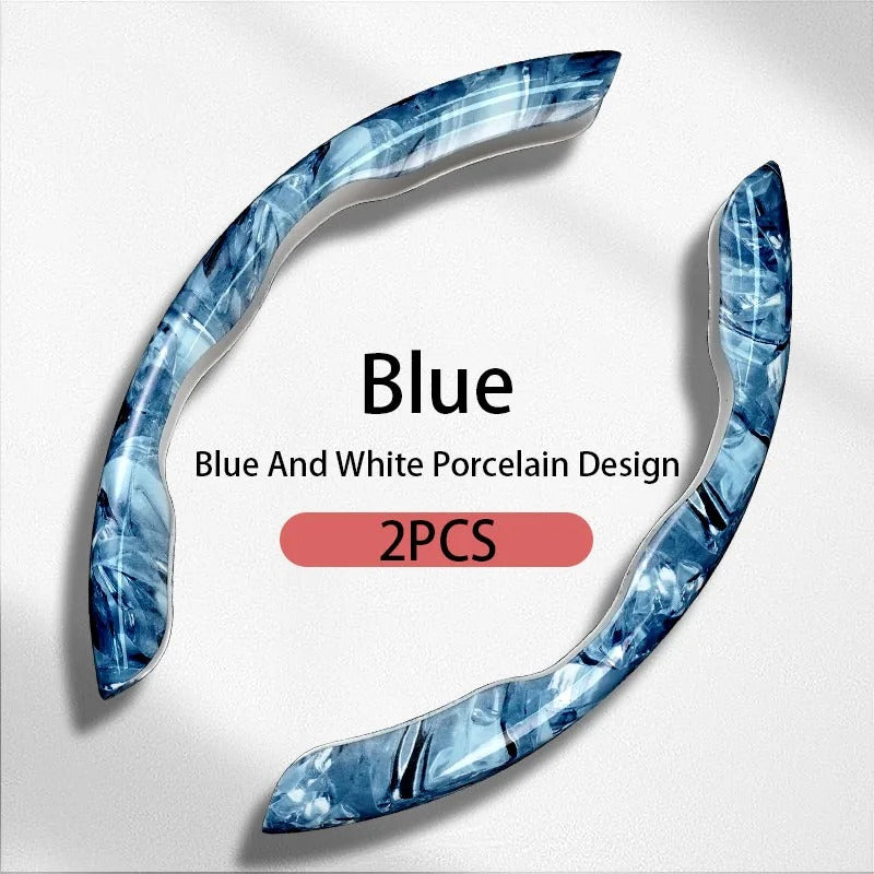 Broken Ice Pattern Steering Wheel Cover 38cm – Universal Ultra-Thin Breathable Non-Slip Car Steering Wheel Protector - Delicate Leather
