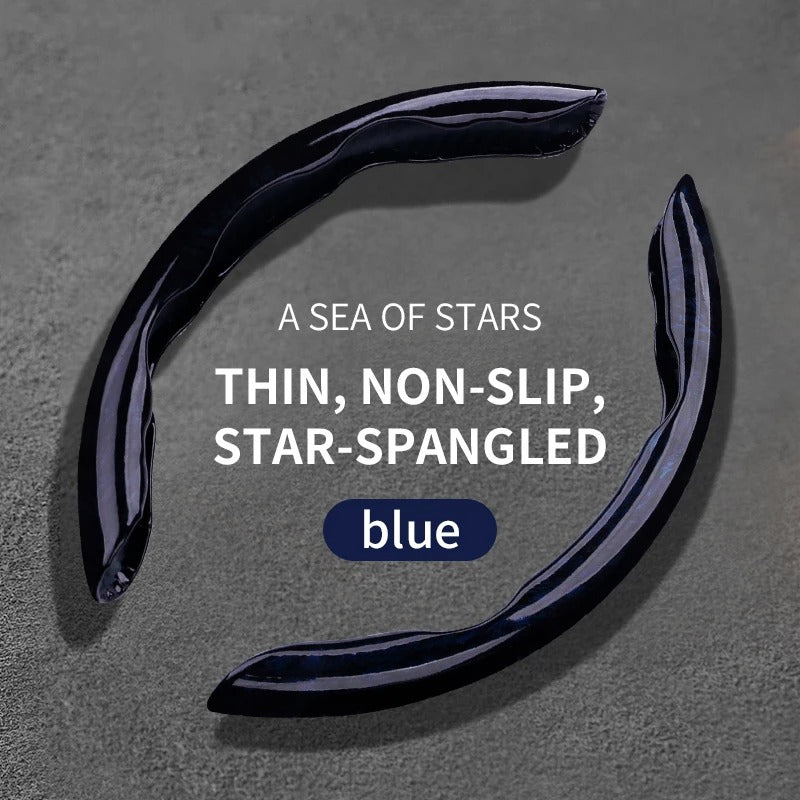 Starry Sky 38cm Steering Wheel Cover – Universal Breathable Non-Slip Ultra-Thin Car Steering Wheel Protector - Delicate Leather