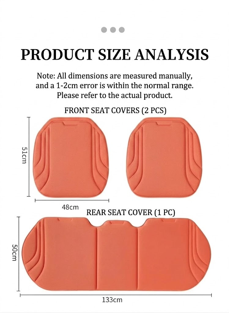 Breathable Car Seat Cushion – Universal Non-Slip Summer Front Seat Cover - Delicate Leather