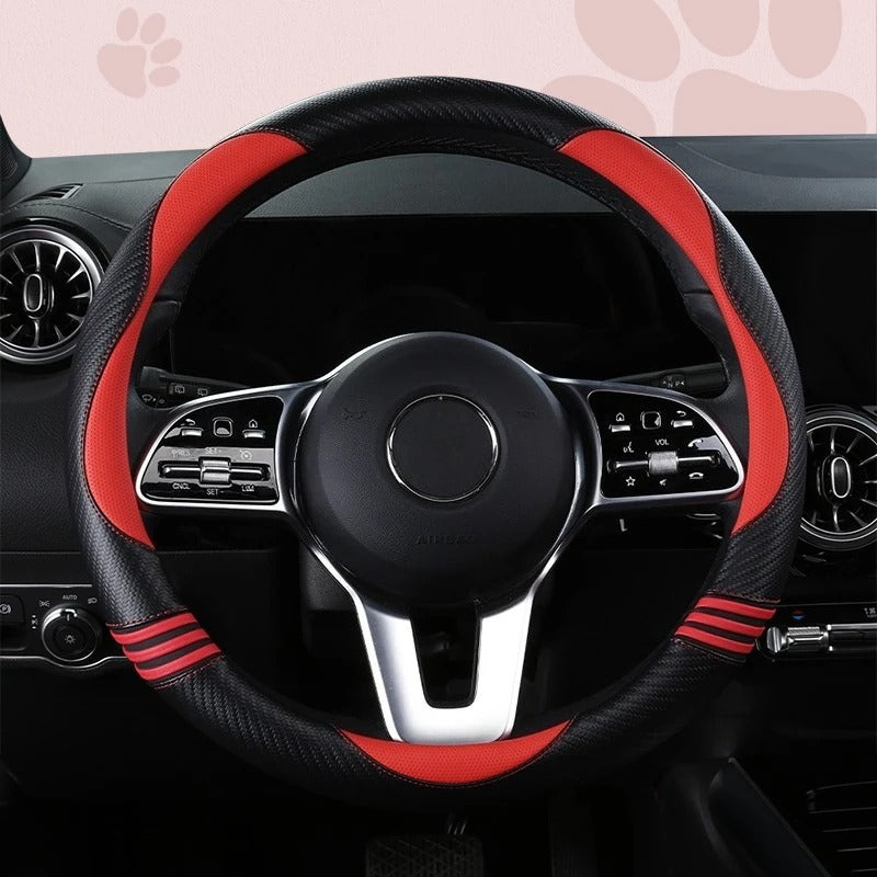 Premium Nappa Leather Steering Wheel Cover – Anti-Slip Universal Fit for Cars, SUVs, Vans, and Trucks - Delicate Leather  
