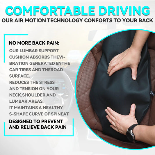 PU Leather Car Cushion Pad – Universal Seat Back Lumbar Pad for All Seasons - Delicate Leather