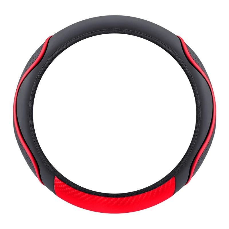 Microfiber Leather Steering Wheel Cover – Universal 37–38cm Anti-Slip Comfort Grip - Delicate Leather
