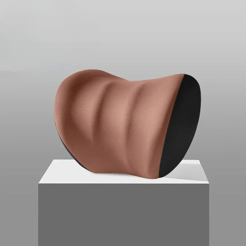 Memory Foam Car Neck & Waist Pillow – Universal Removable Washable Seat Cushion - Delicate Leather