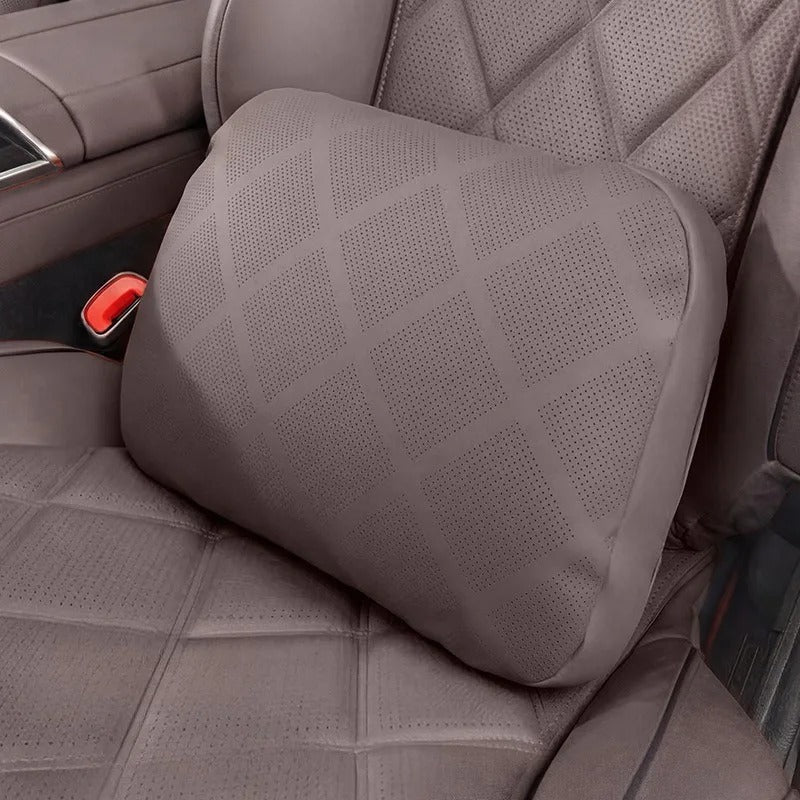 Nappa Leather Car Neck Pillow & Waist Pillow Set – Universal Car Seat Accessories - Delicate Leather
