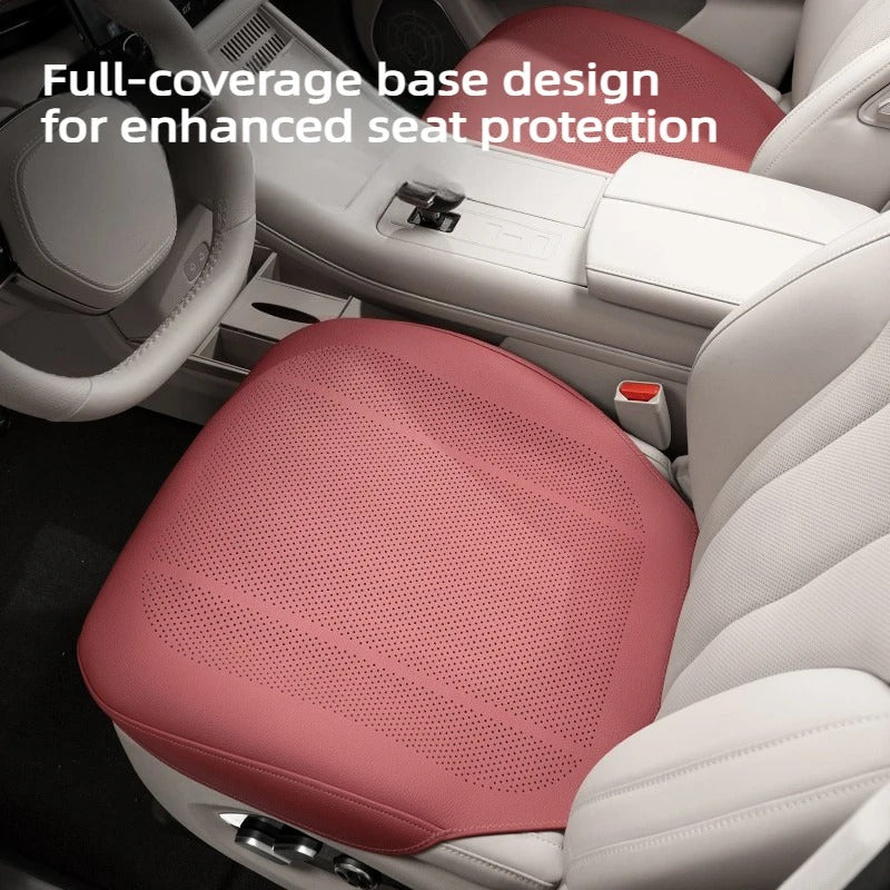 Universal Car Seat Cushion – Breathable Full-Cover Seat Pad for All Seasons - Delicate Leather  