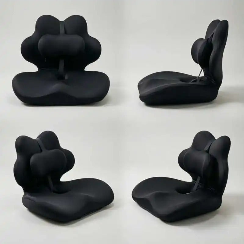 Memory Foam Seat Cushion with Back Support – Office Chair & Car Seat Cushion Set - Delicate Leather