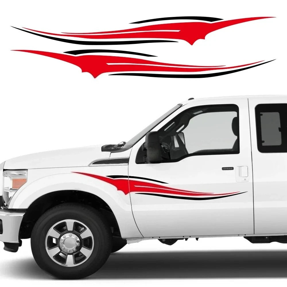 130 × 14cm Truck Side Decal – PVC Vinyl Door & Side Skirt Graphic Sticker - Delicate Leather